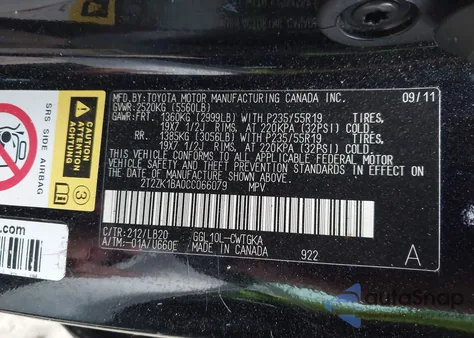 2012 Lexus Rx 350 z USA, uszkodzony, nr VIN 2T2ZK1BA0CC066079